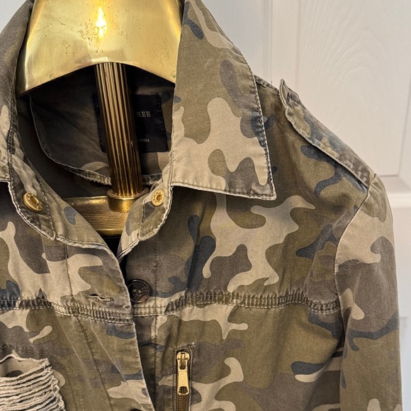 Women’s LoveTree Camouflage Utility Jacket Olive Green Camo Sz L - Picture 3 of 15